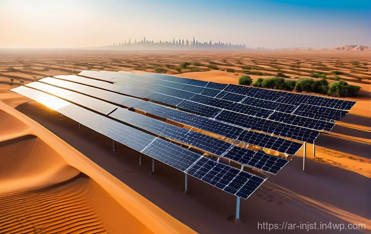 임팩트 투자에 적합한 산업 분야 - **Prompt: Green Energy Vision in the Arabian Desert**
    A wide, breathtaking panoramic view of a g...